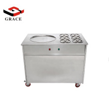 Commercial Stainless Steel Flat Single Pan Fry Ice Cream Machine With Fruit Trays